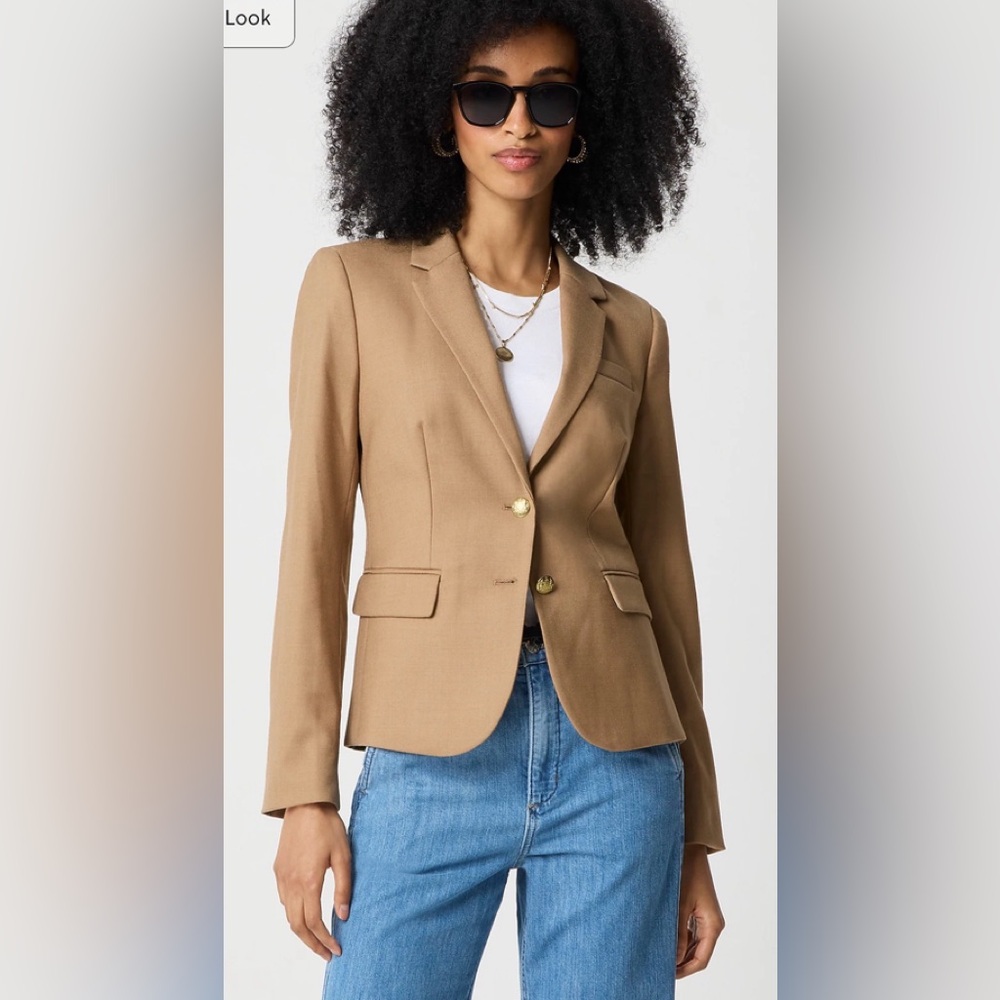 J Crew Tailored Camel Blazer Jacket - Women's